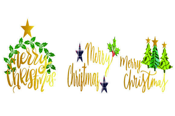 3 Merry Christmas Gold Text: Festive Graphics for Local Brands
