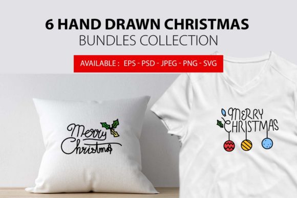 6 Hand Drawn Christmas Bundles: Perfect for Festive Graphics