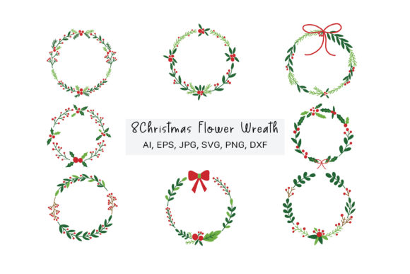 8 Holly Christmas Wreath Svg: A Versatile Graphics Asset