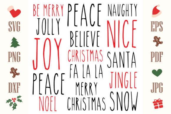 Christmas Bundle Words Sticker: Festive Graphics for Local Brands