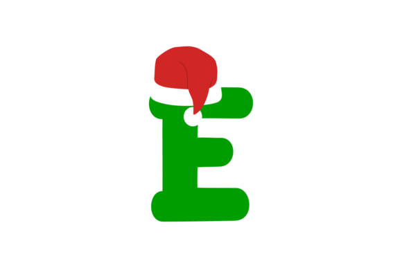 Christmas Hat - Alphabet Green Font E: A Versatile Graphics Asset