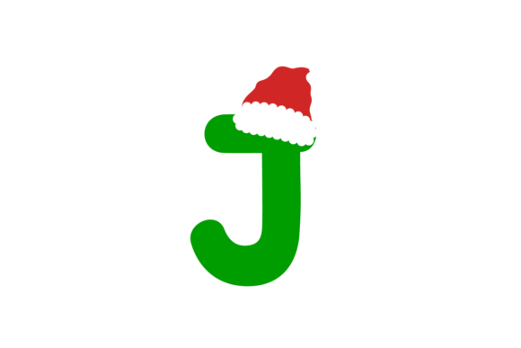 Christmas Hat - Alphabet Green Font J: A Festive Graphics Addition