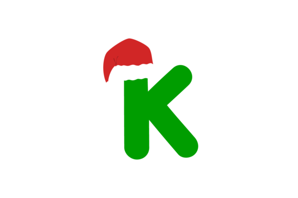 Christmas Hat - Alphabet Green Font K: A Festive Graphics Gem