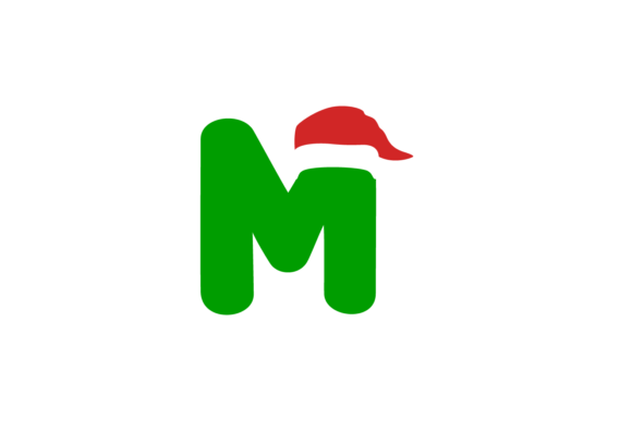 Christmas Hat - Alphabet Green Font M: A Versatile Graphics Asset