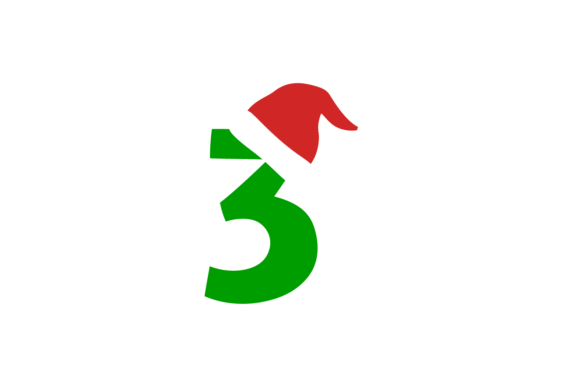 Christmas Hat – Alphabet Green Number 3: A Versatile Graphic for Branding