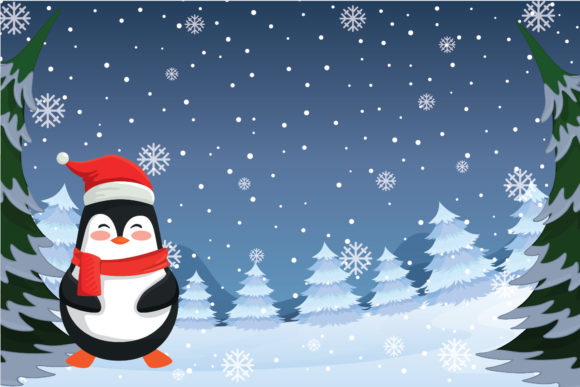 Christmas Penguin with Snow: A Versatile Graphic for Seasonal Content