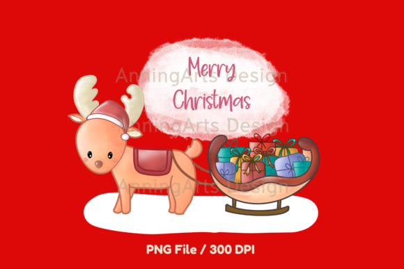 Christmas Reindeer Gifts PNG Clipart: A Versatile Graphics Asset
