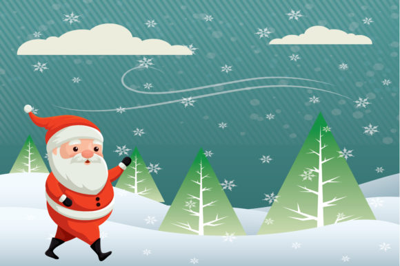 Christmas Santa with Snow: A Versatile Graphics and Illustrations Asset