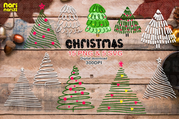 Christmas Tree Doodle: A Festive Graphics and Illustrations Set