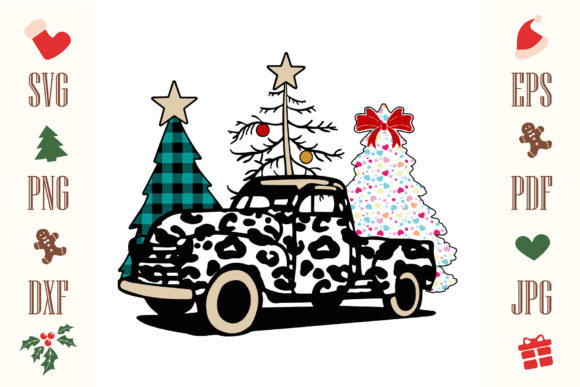 Christmas Truck Pattern: A Festive Graphics and Illustrations Asset
