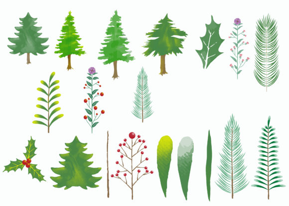 Collection of Merry Christmas Graphics for Illustrations