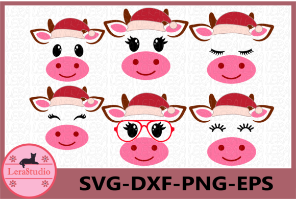 Cow, Farm, Christmas Graphics: A Versatile Illustration Set