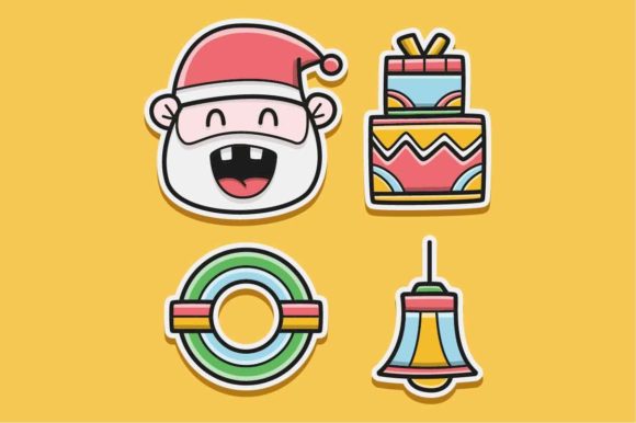 Kawaii Christmas Doodle Sticker Cartoon: A Graphics and Illustrations Review