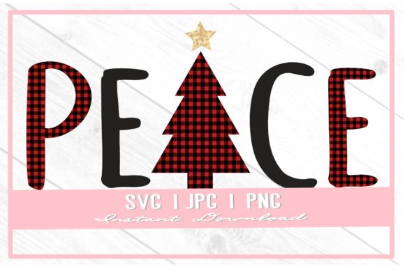 Peace Red Plaid Christmas Sublimation: A Festive Graphics Gem