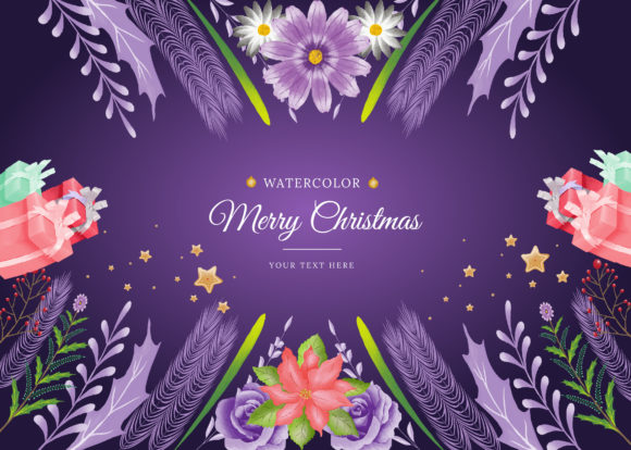 Watercolor Christmas Background: A Festive Graphics Asset