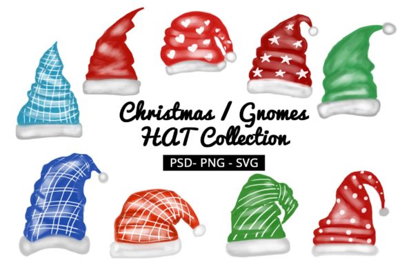 Watercolour Hat Christmas Gnomes: A Charming Illustration for Holiday Graphics