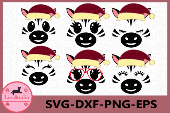 Zebra Face, Christmas: A Festive Graphic for Handmade Creations